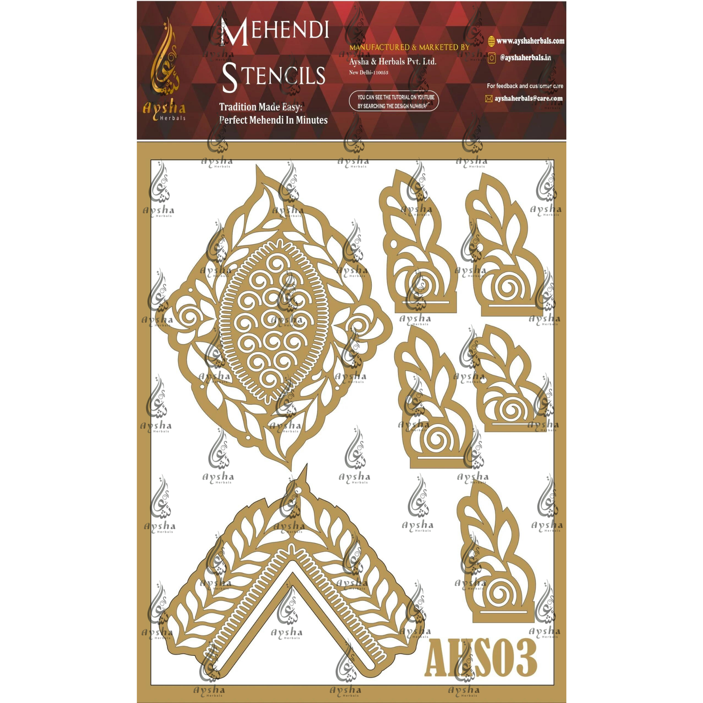 Mehendi Stencil AHSO3