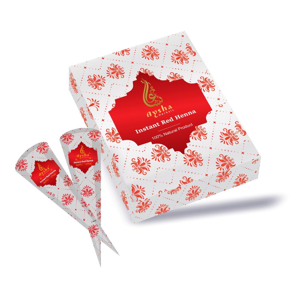 Instant Red Henna Cone 6pcs Box