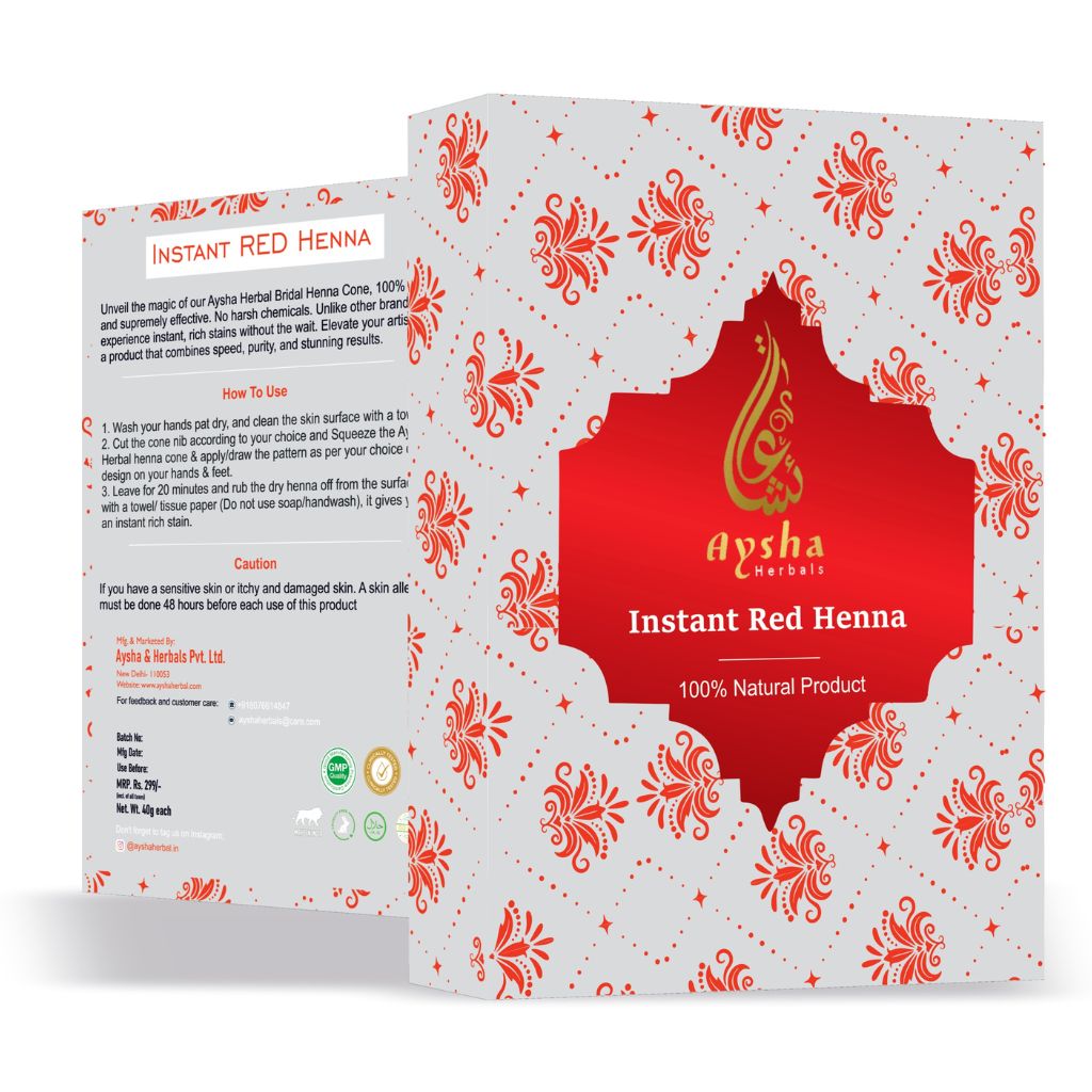 Instant Red Henna Cone 6pcs Box