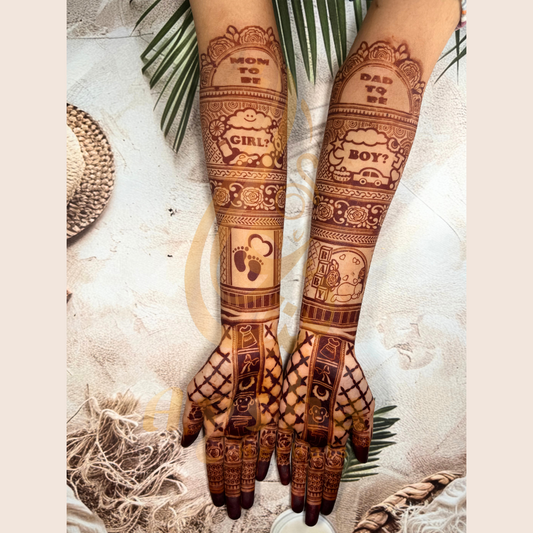 Baby Shower Mehndi Stencil AHBS02