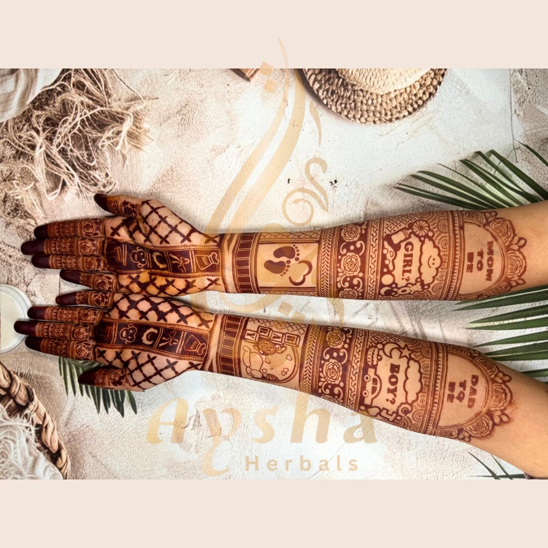 Baby Shower Mehndi Stencil AHBS02