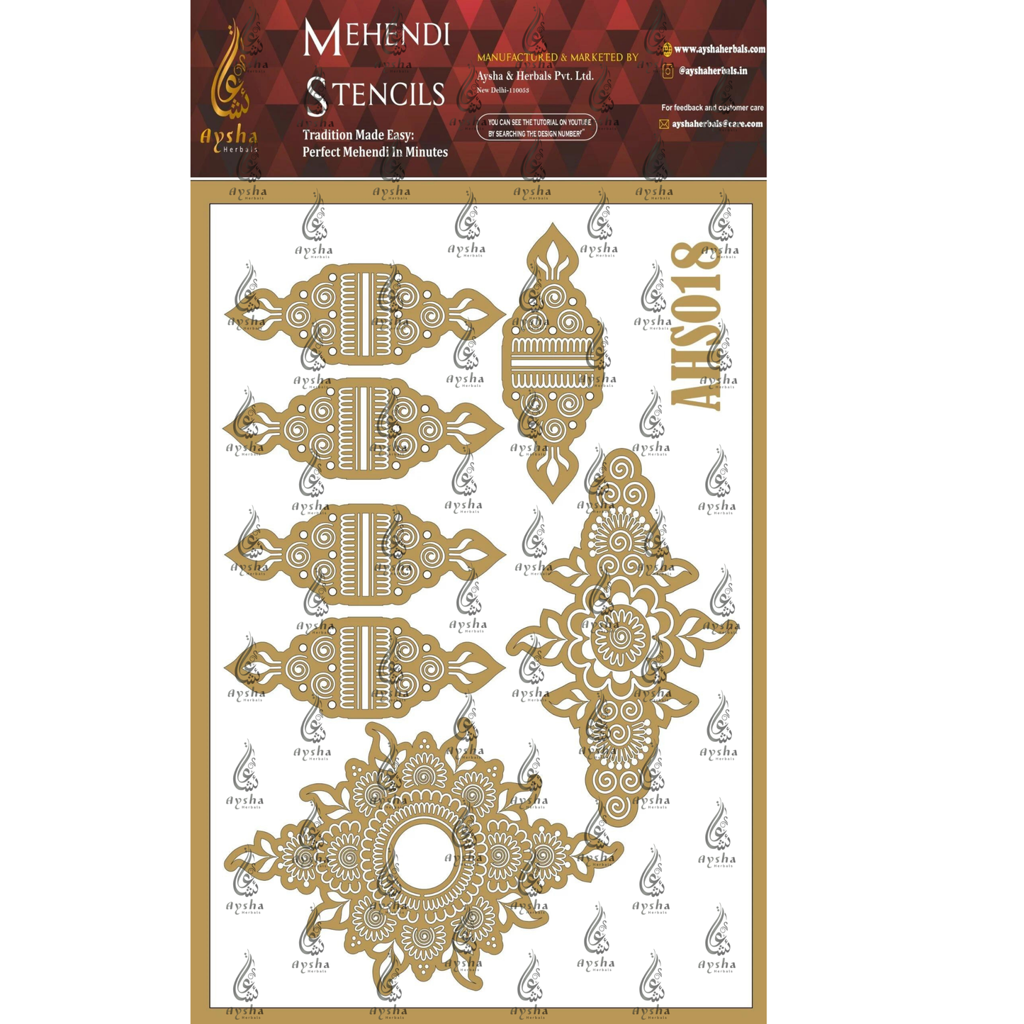Mehendi Stencil AHSO18