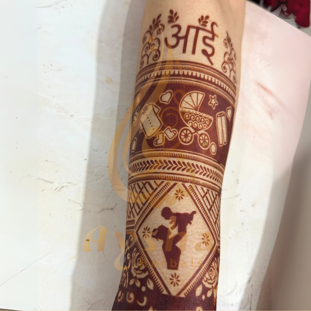 Baby Shower Mehndi Stencil AHBS03