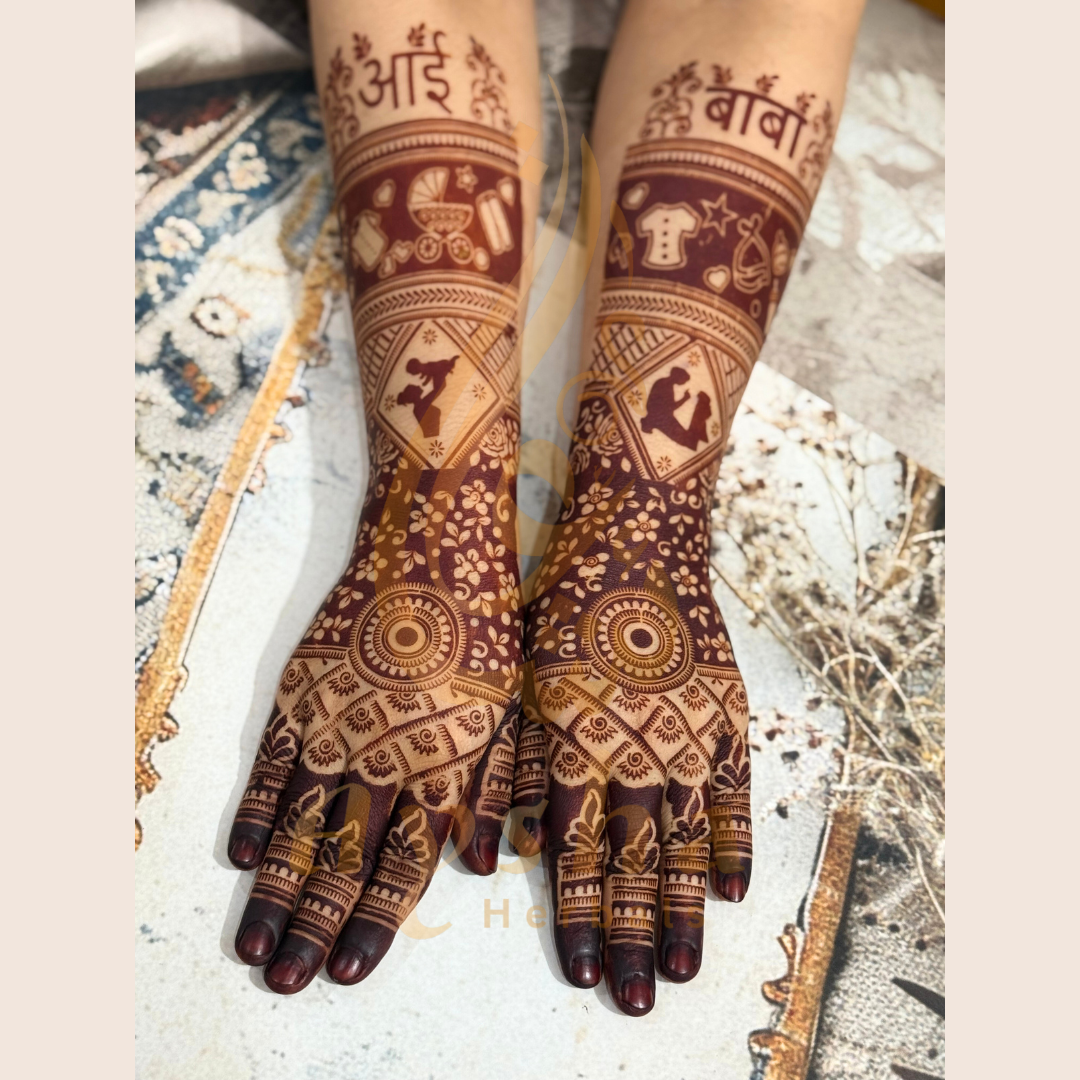 Baby Shower Mehndi Stencil AHBS03