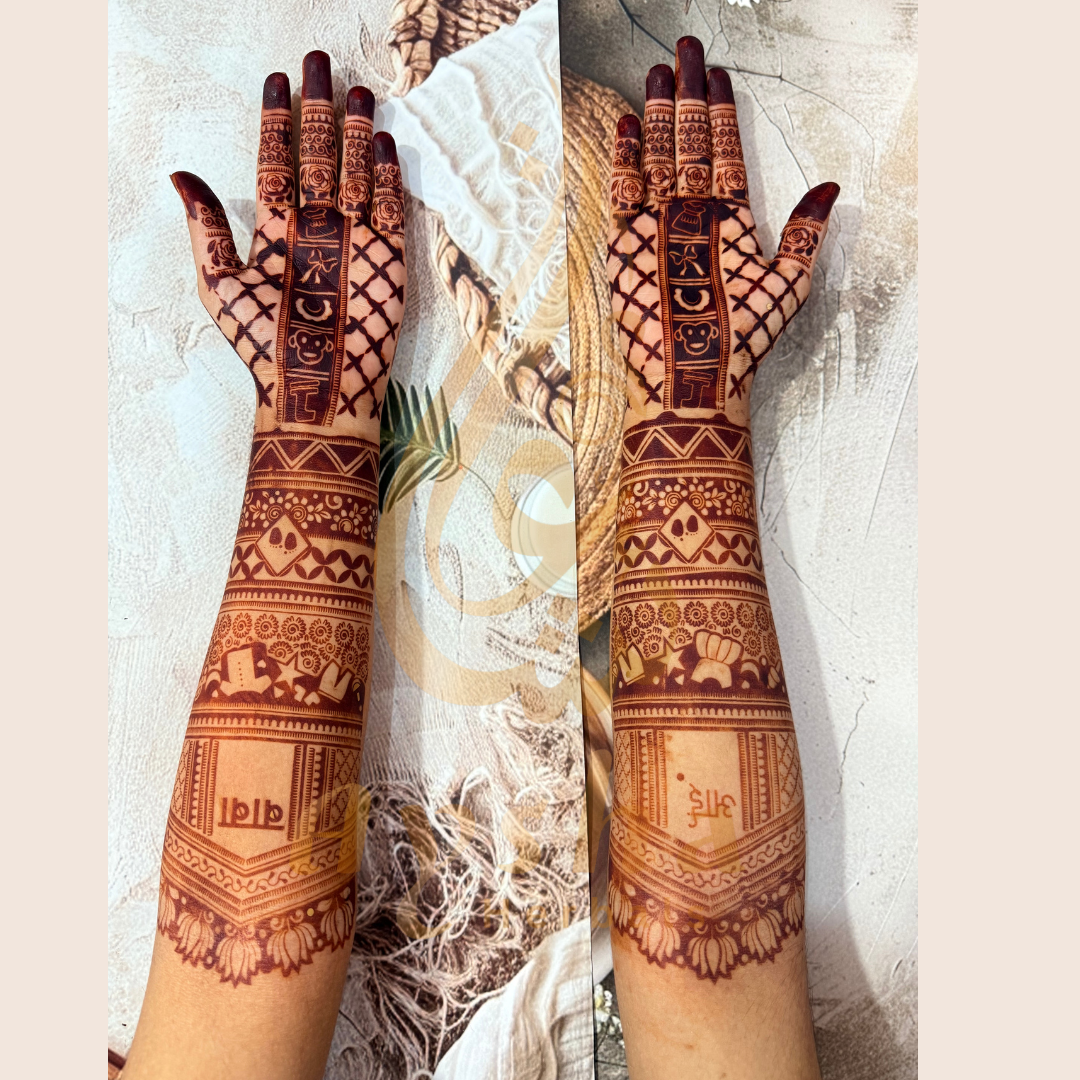 Baby Shower Mehndi Stencil AHBS04