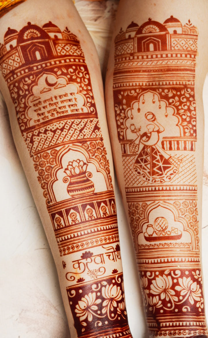 Karwachauth Mehendi Stencil AHKD01