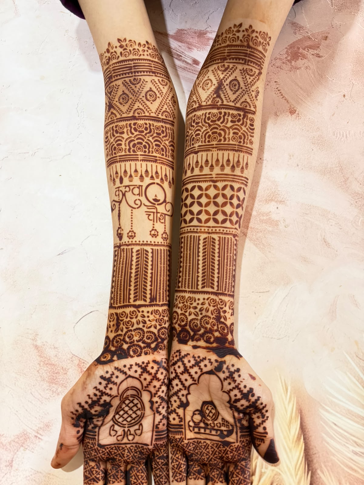 Karwachauth Mehendi Stencil AHKD06 (SLIM HANDS)