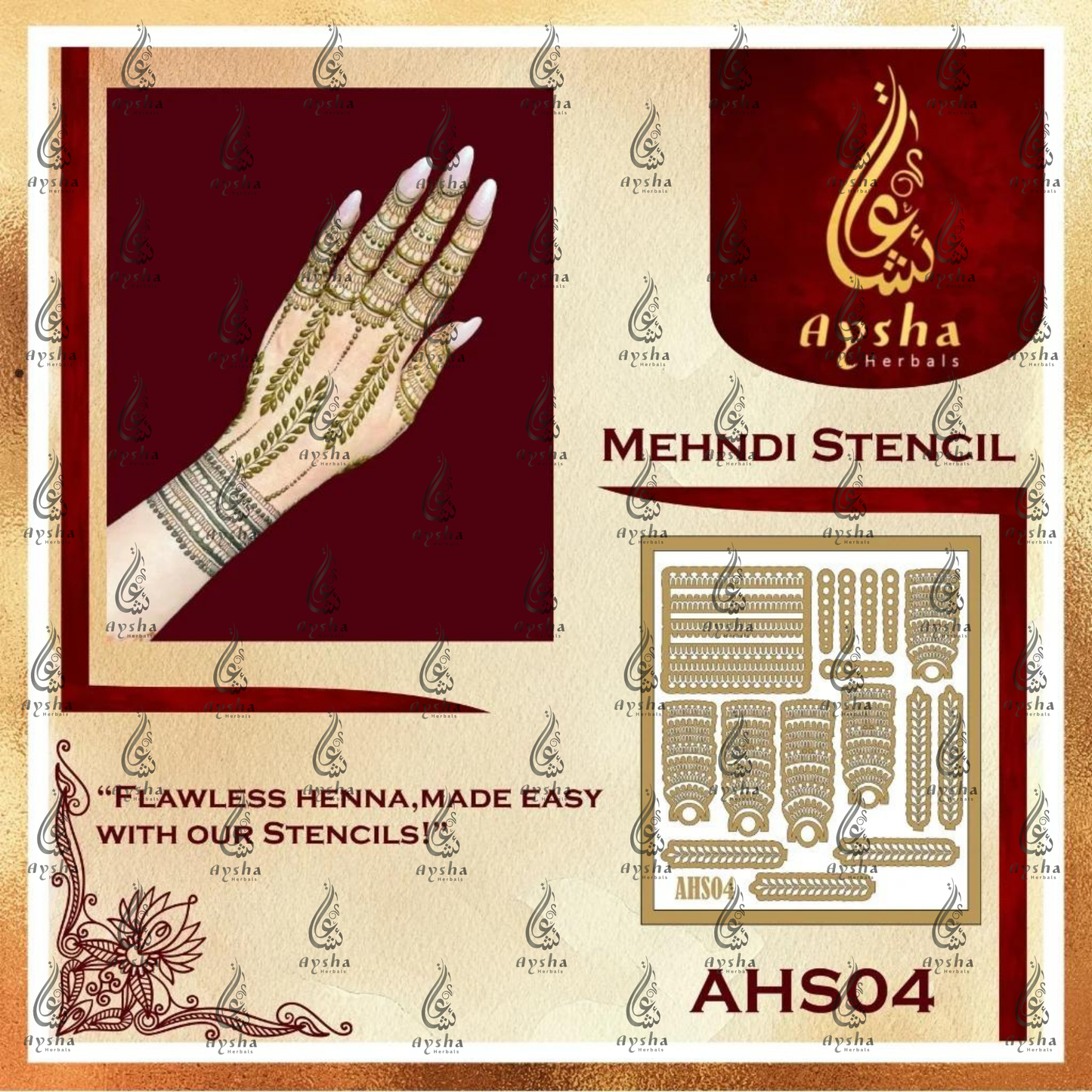 Mehendi Stencil AHSO4