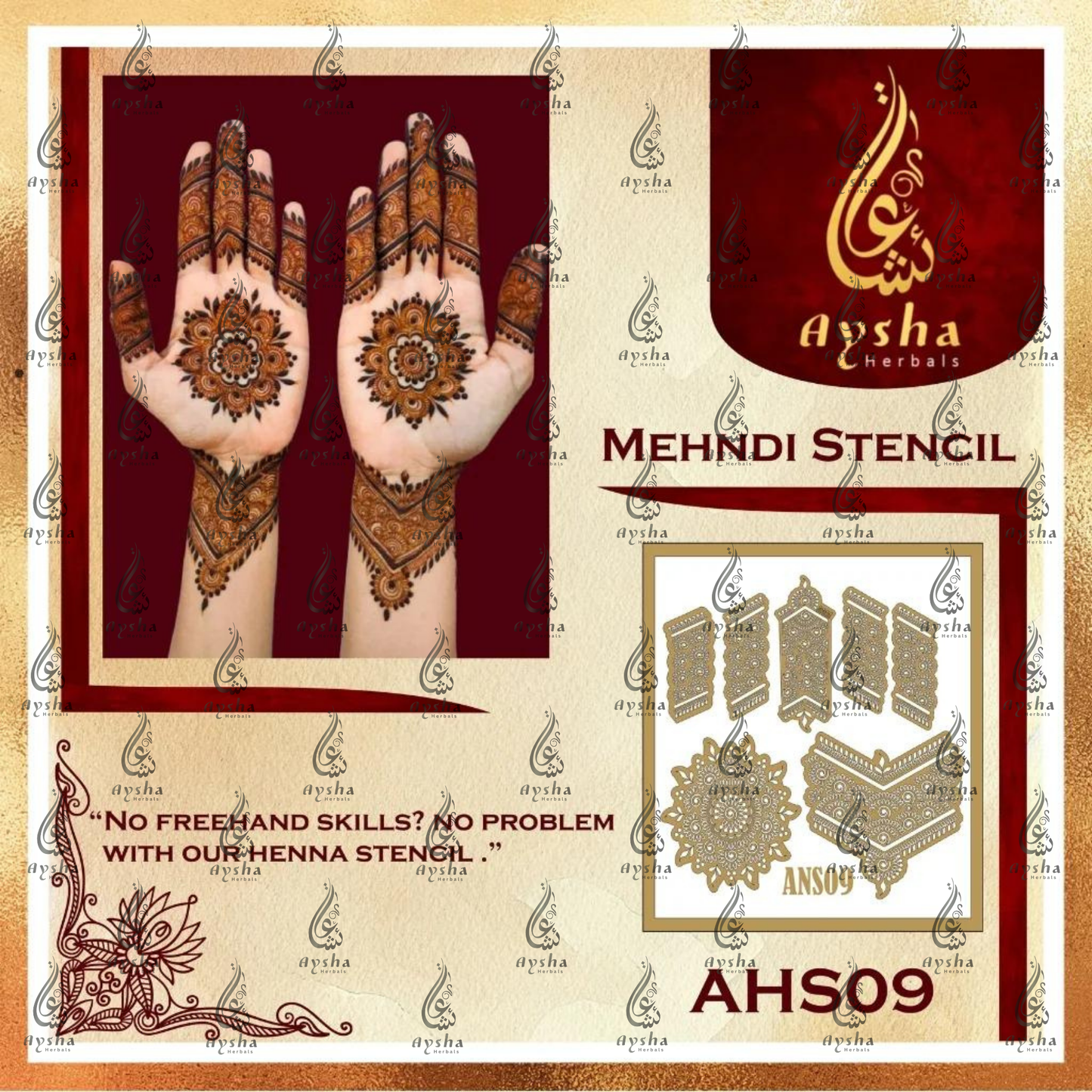 Mehendi Stencil AHSO9