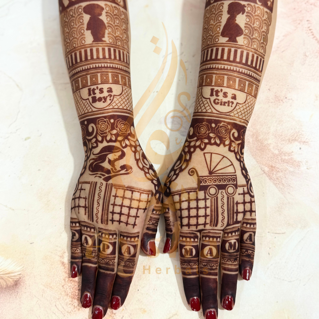 Baby Shower Mehndi Stencil AHBS01
