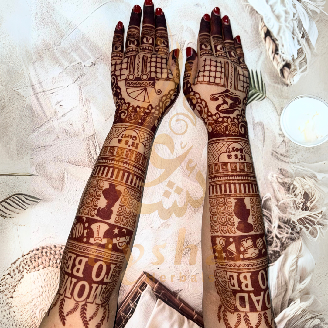 Baby Shower Mehndi Stencil AHBS01