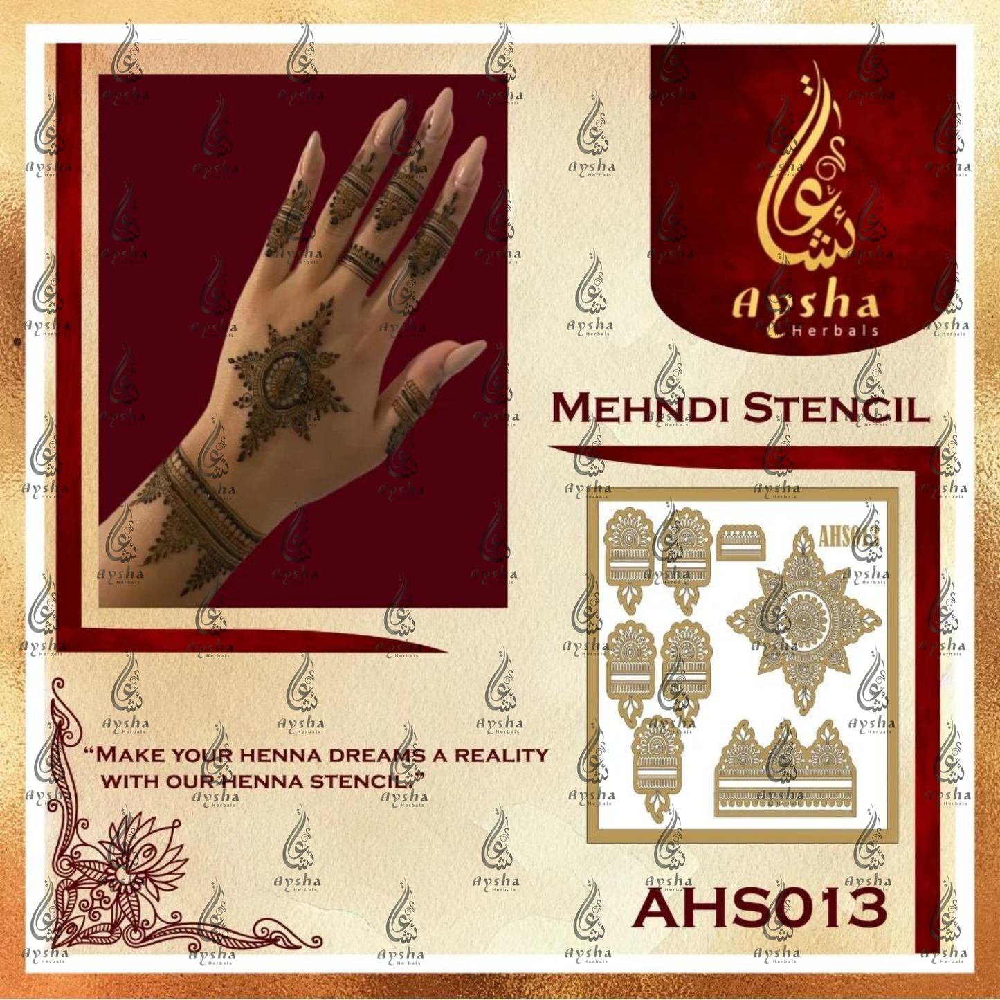 Mehendi Stencil AHSO13