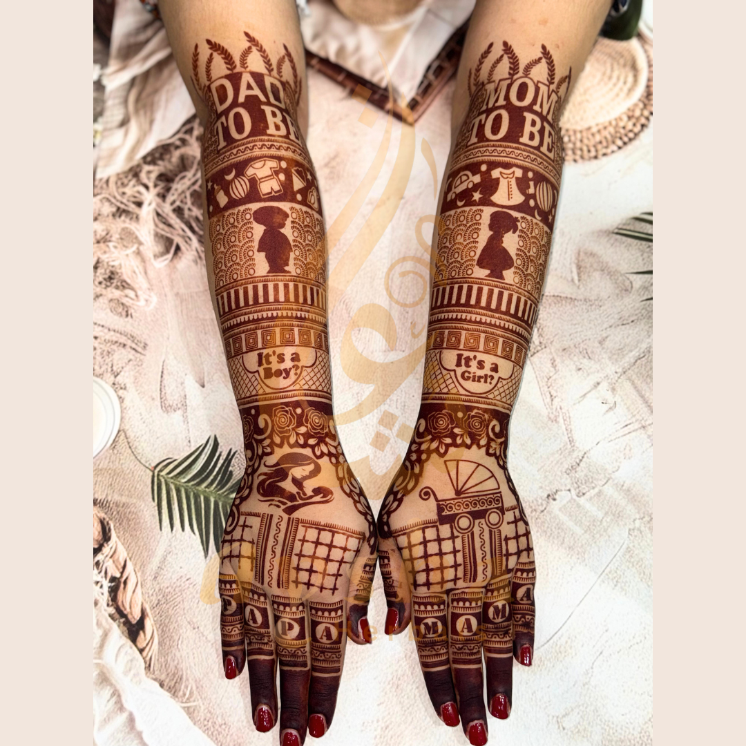 Baby Shower Mehndi Stencil AHBS01
