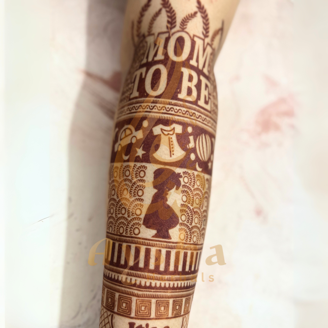 Baby Shower Mehndi Stencil AHBS01