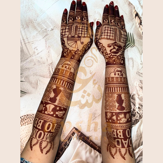 Baby Shower Mehndi Stencil AHBS01