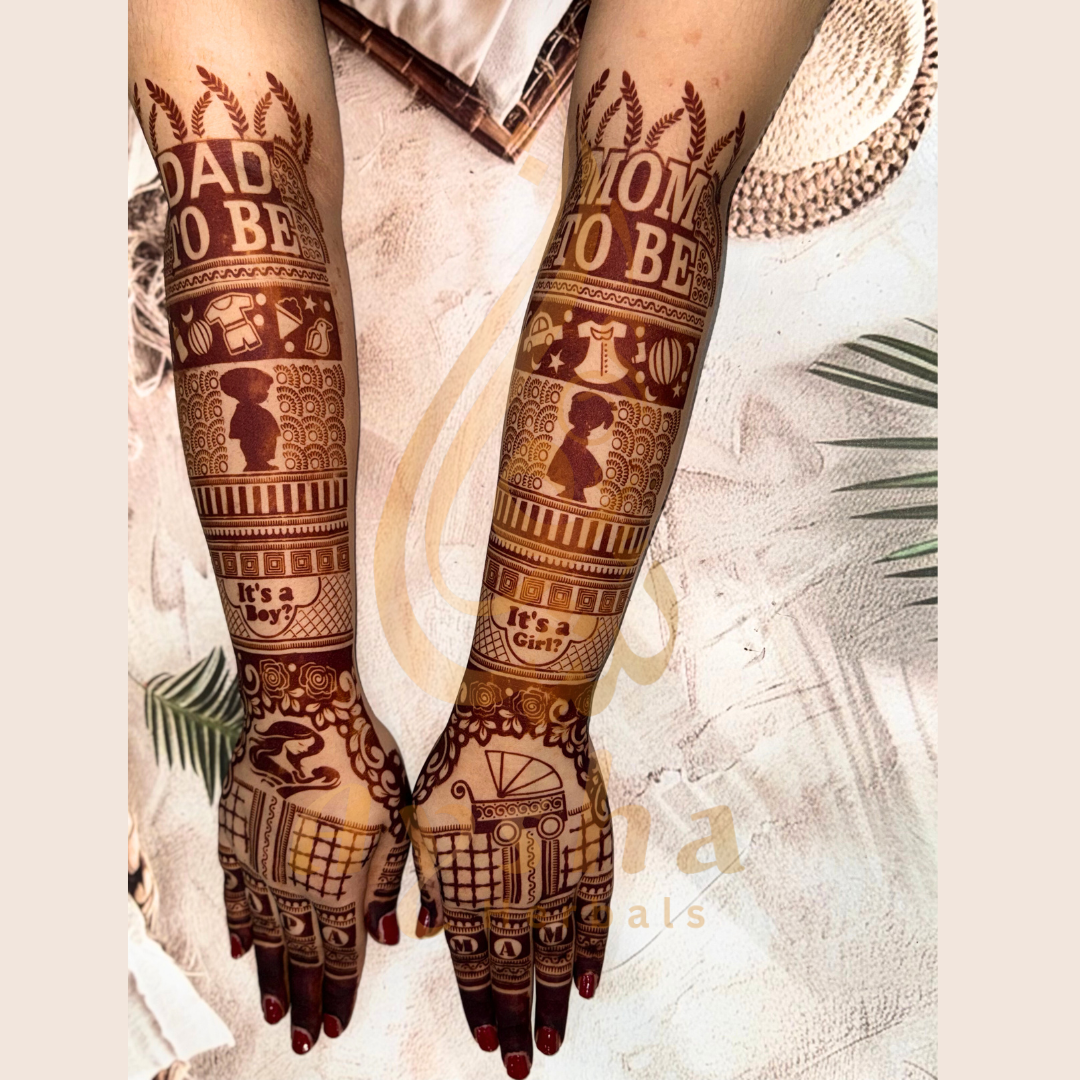 Baby Shower Mehndi Stencil AHBS01