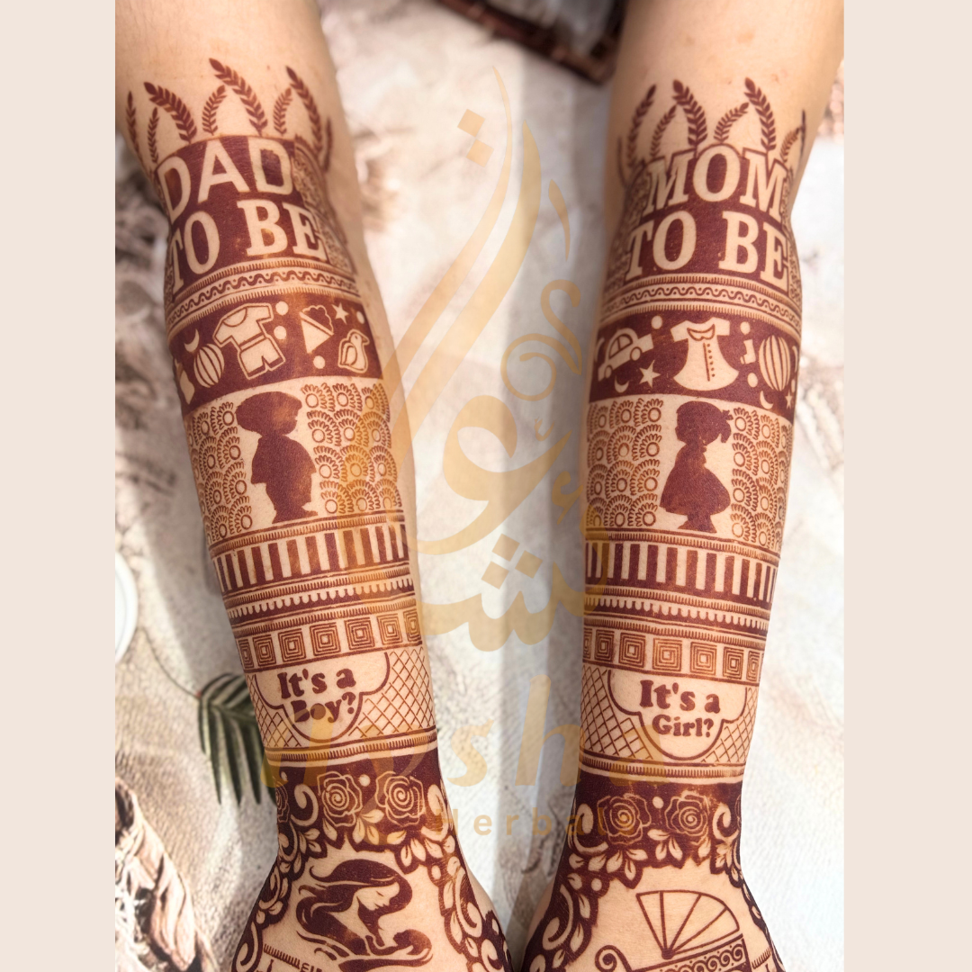 Baby Shower Mehndi Stencil AHBS01