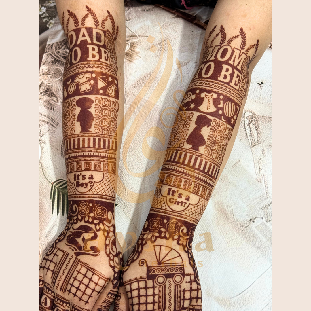 Baby Shower Mehndi Stencil AHBS01
