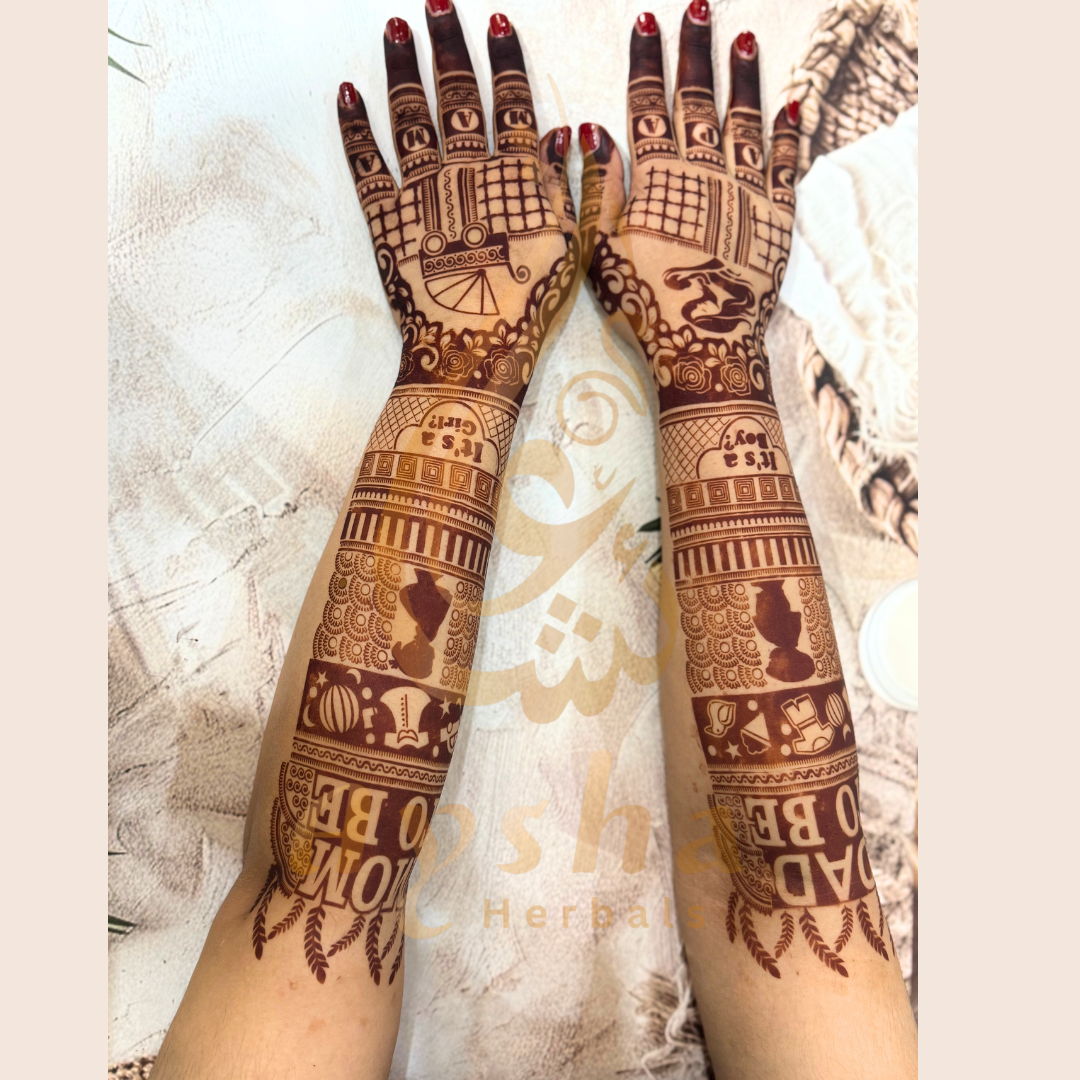 Baby Shower Mehndi Stencil AHBS01