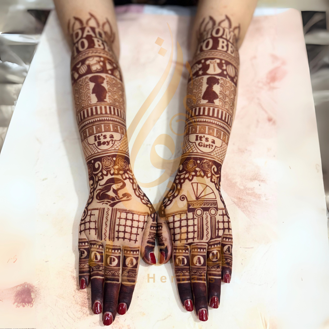 Baby Shower Mehndi Stencil AHBS01