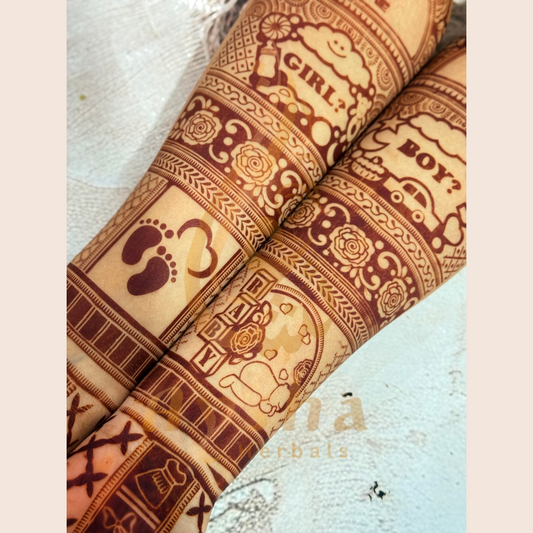 Baby Shower Mehndi Stencil AHBS02