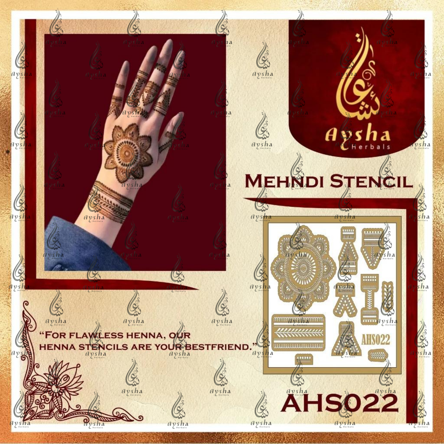 Mehendi Stencil AHSO22