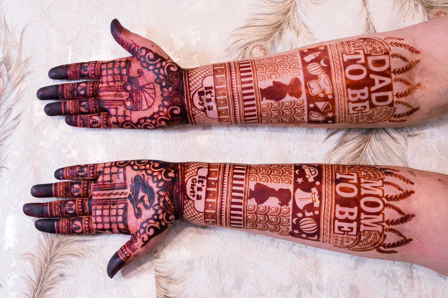 Baby Shower Mehndi Stencil AHBS01