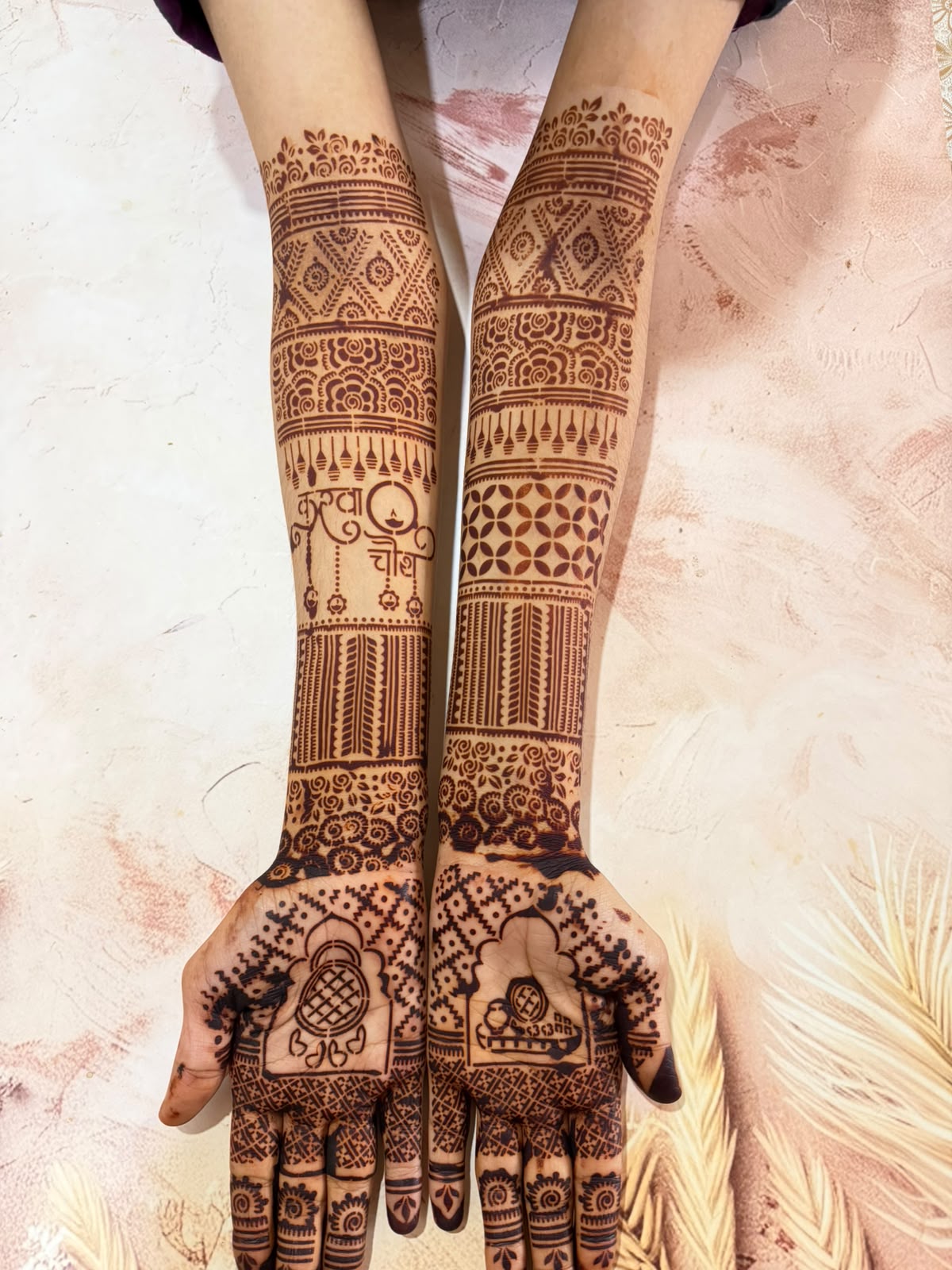 Karwachauth Mehendi Stencil  AHKD06 (SLIM HANDS)