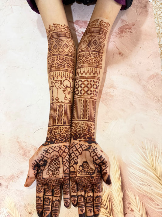 Karwachauth Mehendi Stencil  AHKD06 (SLIM HANDS)
