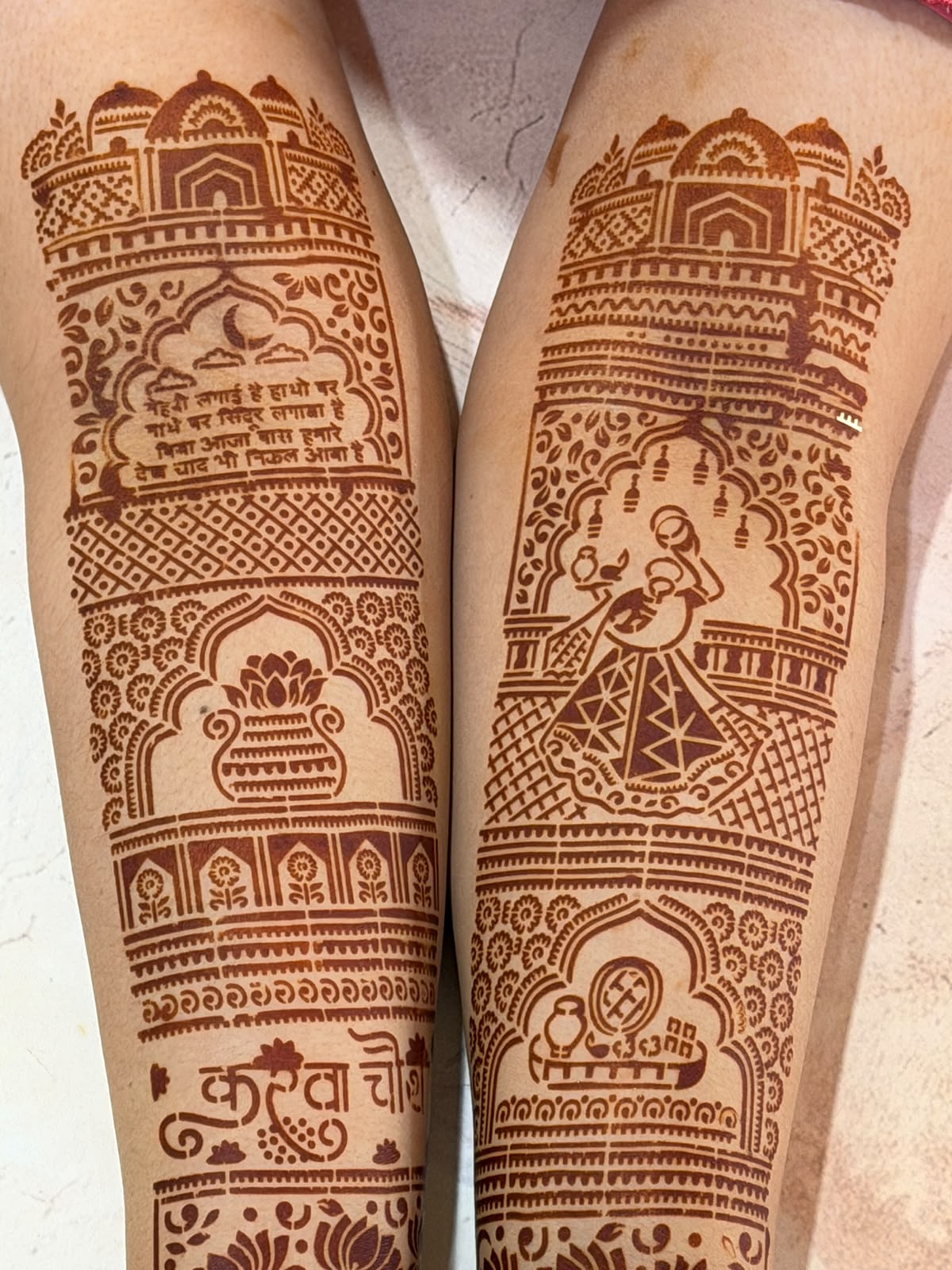 Karwachauth Mehendi Stencil  AHKD08 (SLIM HANDS)